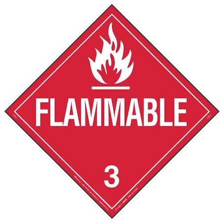Placard,10-3/4inx10-3/4in,Flammable,PK10