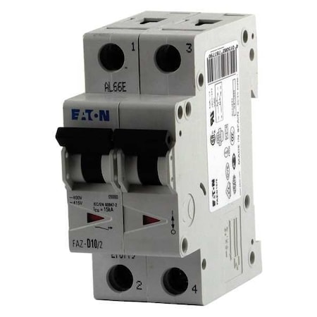 IEC Supplementary Protector, 8 A, 277/480V AC, 2 Pole, DIN Rail Mounting Style, FAZ Series