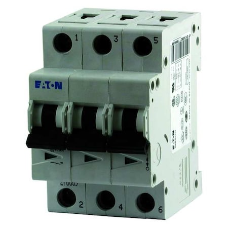 IEC Supplementary Protector, 4 A, 277/480V AC, 3 Pole, DIN Rail Mounting Style, FAZ Series