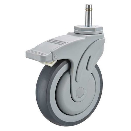 Swivel Stem Caster W/Totl Lk,5 In,300 Lb