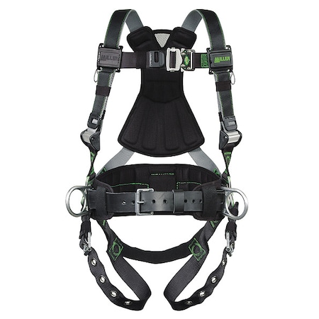 Full Body Harness, Vest Style, S/M, Polyester, Black