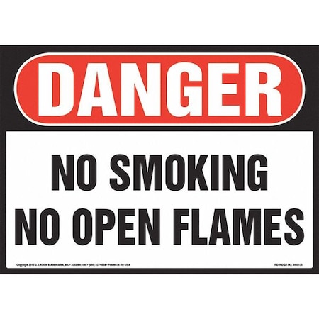 No Smoking No Open Flames Sign,14x10, 8001179