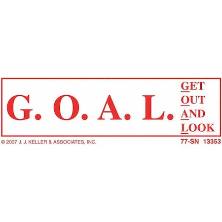 Get Out And Look (G.O.A.L.) Sign,Clear