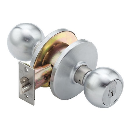 Cylindrical 6K Lock, Storeroom, Knob, Satin Chrome