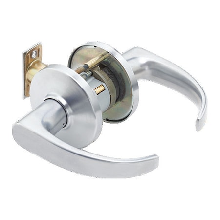 Cylindrical 9K Lock, Passage, Lever, Rose, S3, Satin Chrome AM