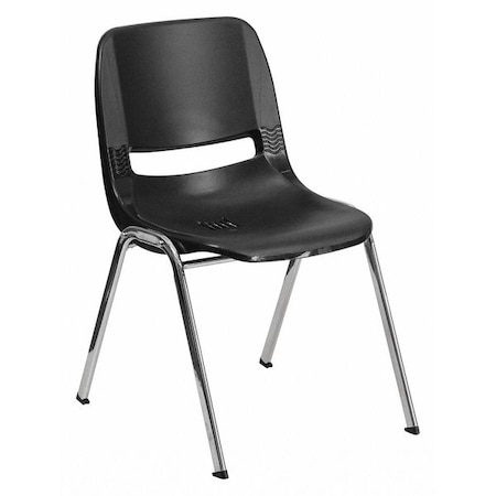 Stack Chair,Plastic,Black,18 H
