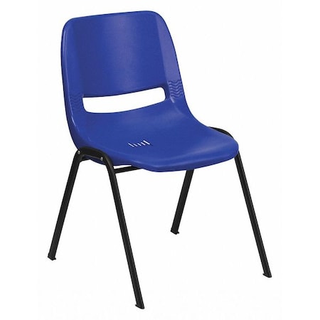 Stack Chair,Plastic,Blue,Ergonomic Shell