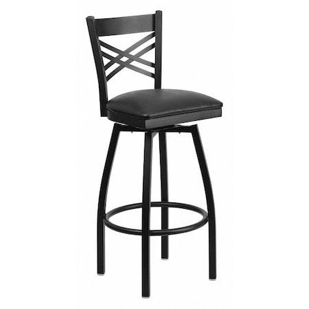 Swivel Batstool,X Back,Black Seat