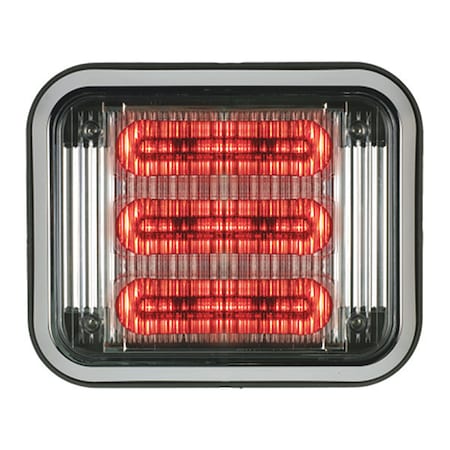 LED PrizmIi, Bezel, Clear Lens, Red, 7X9
