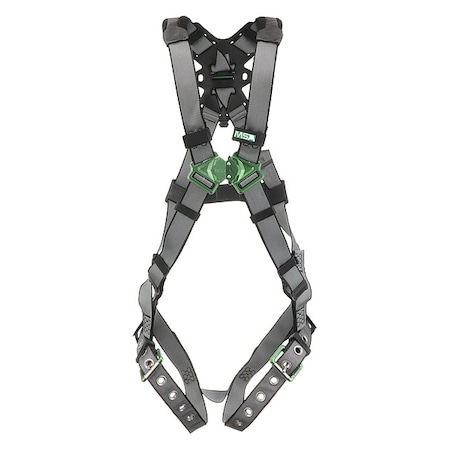 Full Body Harness, Vest Style, XL, Nylon, Gray