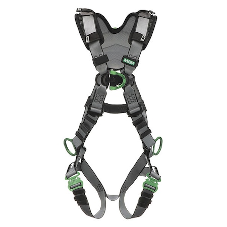 Full Body Harness, Vest Style, XS, Nylon, Gray