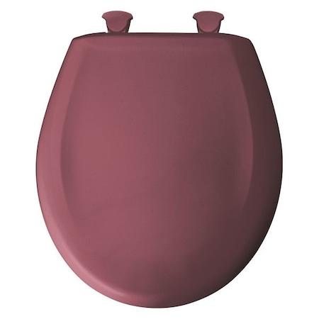 Round Closed Front Toilet Seat,Raspberry, With Cover, Plastic, Round