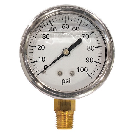 Stainless Steel Glycerin Gauge,100PSI