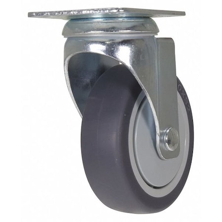 Dark Gray Swivel Thermoplastic Polyurethane Rubber Caster 4 X 1 1/4