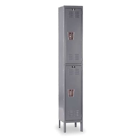Wardrobe Locker, 15 In W, 15 In D, 78 In H, (1) Wide, (2) Openings, Dark Gray