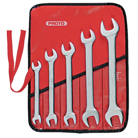 5 Piece Satin Open-End Wrench Set