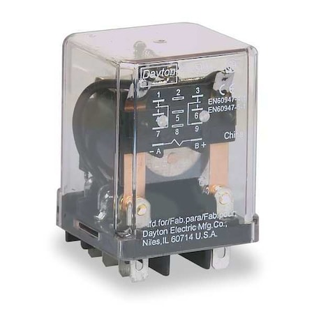 General Purpose Relay, 24V DC Coil Volts, Square, 8 Pin, DPDT