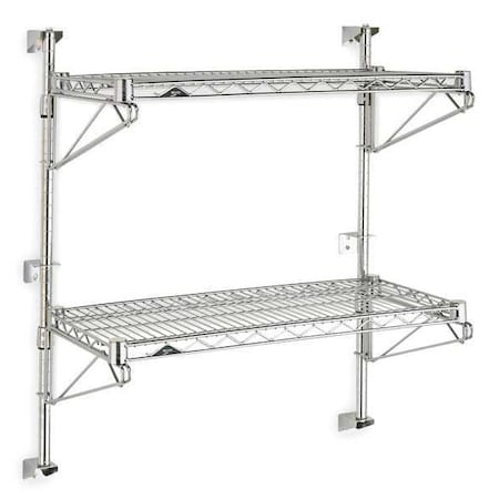 Wire Shelf, 24D X 48W X 34H, 2 Shelves, Chrome