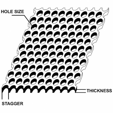 0.06 Thick X 0.1875 Hole X 0.25 Stagger Carbon Steel Perforated Sheet A36 Round Hole