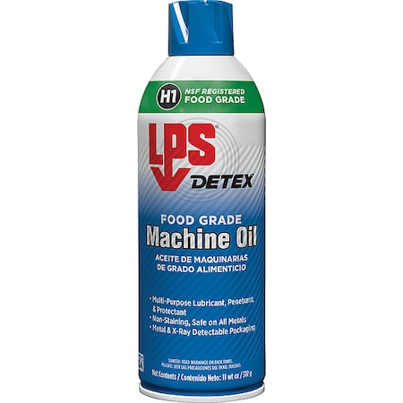 Food Grade Machine Oil With Detex, H1 Food Grade, 11 Oz Aerosol Can