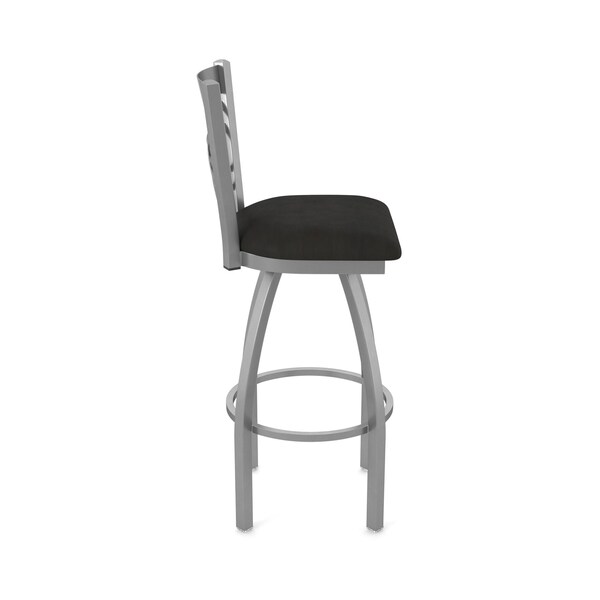 820 Catalina Stainless Steel 36in Swivel Bar Stool With Canter Espresso Seat