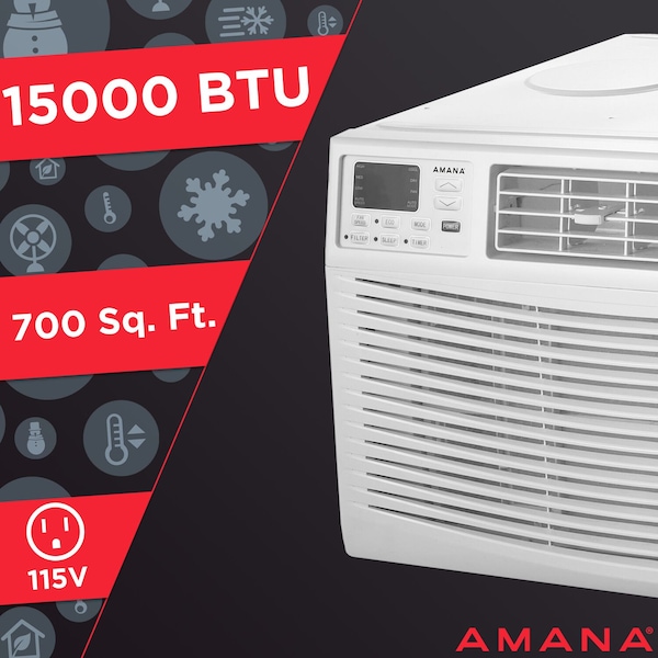 15,000 BTU 115V Window-Mounted Air Conditioner With Remote Control