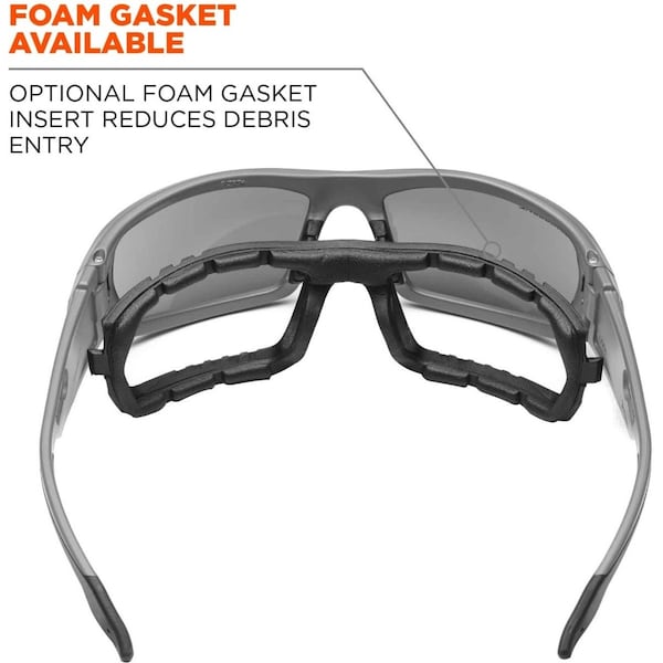 Safety Glasses, Traditional Silver Mirror Polycarbonate Lens, Scratch-Resistant