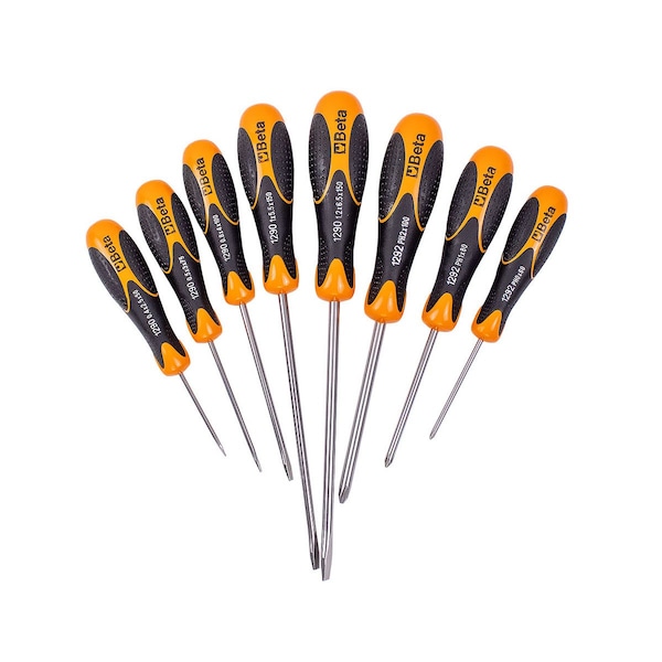Screwdriver Set,Slotted/Phillips,8 Pc