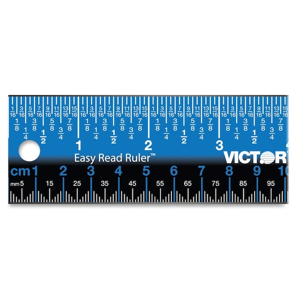 Ruler,Inch,Gloss,Stainless Steel,12in.