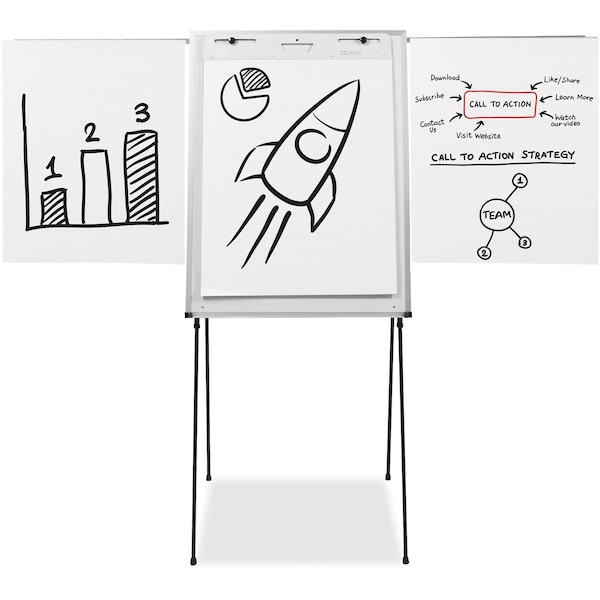 29x40 Melamine Portable Dry Erase Board, Easel Mounted