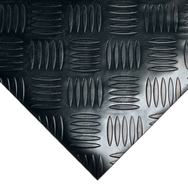 Diamond-Grip PVC Flooring - 2mm X 4ft X 11ft Rolls - Dark Gray
