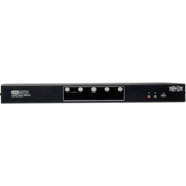 KVM,4-Port,Dual DVI,Audio,USB 2.0 Hub