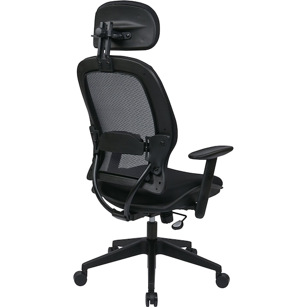 Managerial Chair, Fabric, 23-1/4 Height, Adjustable Arms, Black