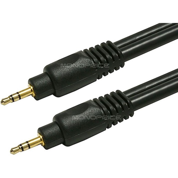 A/V Cable, 3.5mm M/M Cable, Black,50ft
