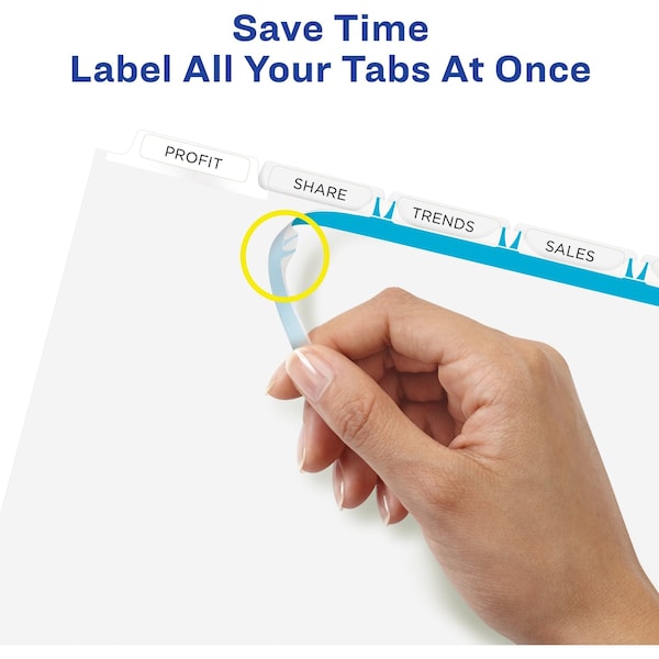 AveryÂ® Index MakerÂ® Clear Label Dividers 11416, 5-Tab Set, White