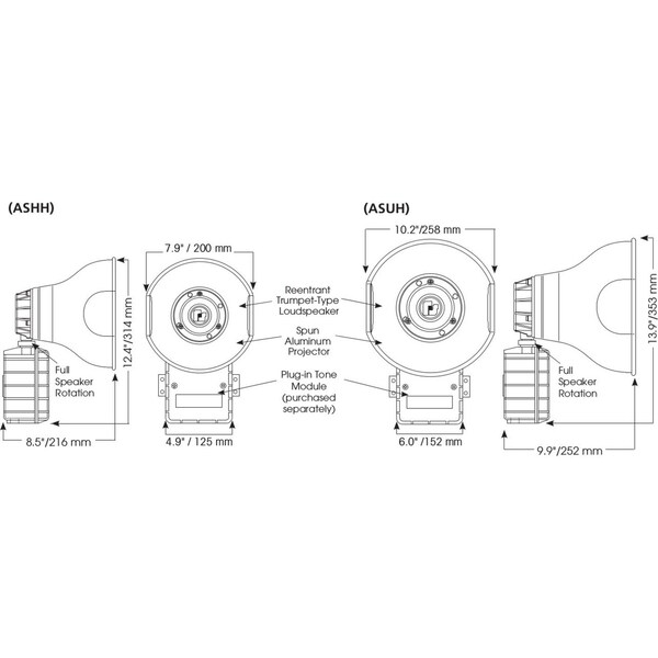 PA Weatherproof Speaker,Al,5 Channels