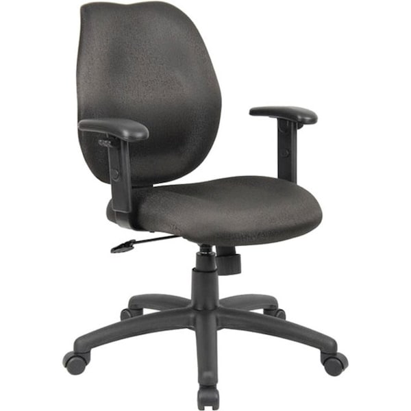 Fabric Task Chair, 23-, Adjustable, Black