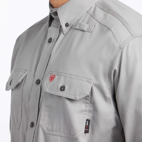 FR Button Down Shirt,Gray,XL