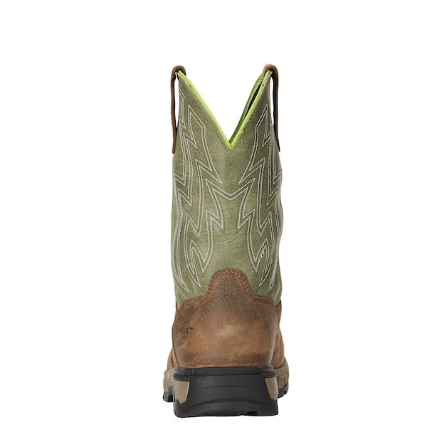 Size 10 Men's Western Boot Composite Work Boot, Brown/Green