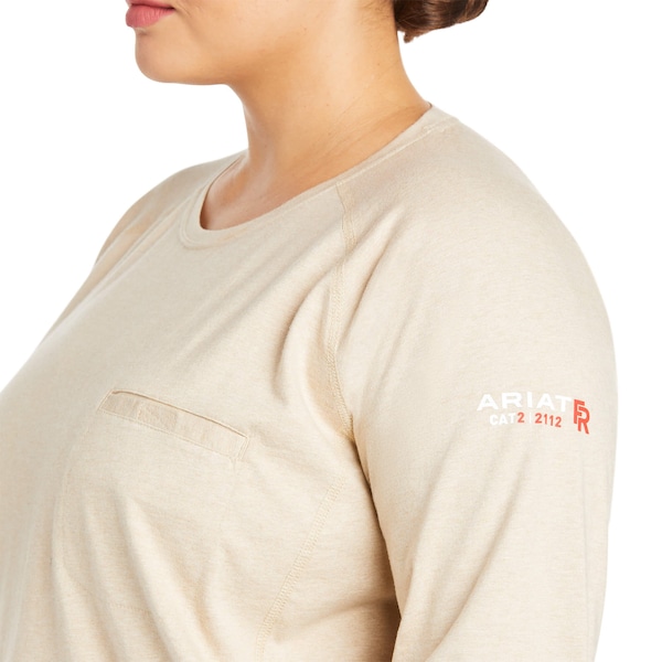 Womens FR Crew Longsleeve Tee,Tan,S