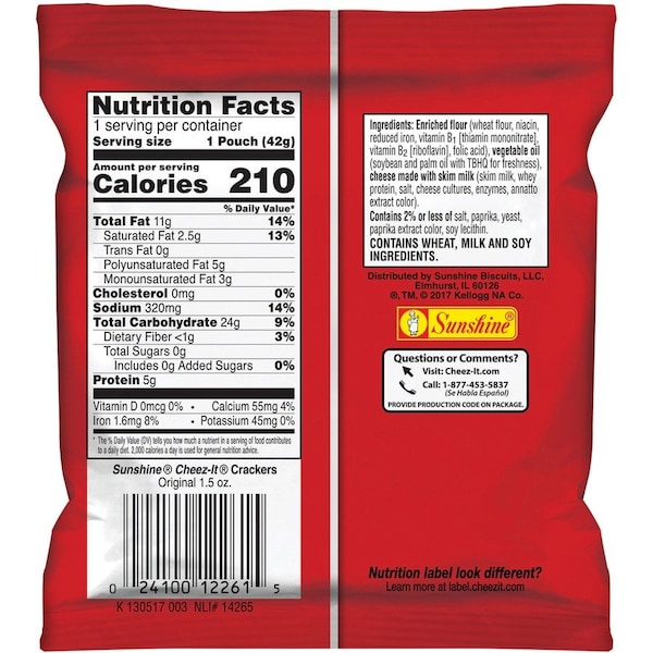 1.5oz. Cheez-it®, Original, 8 PK