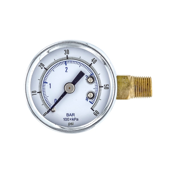 Air Gauge,1-1/2,1/8Right Side,0-60psi