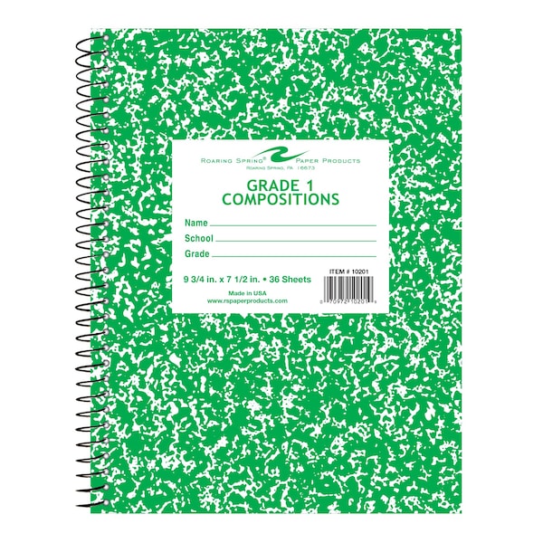 Wirebound Comp Notebooks,Grade 1,PK48