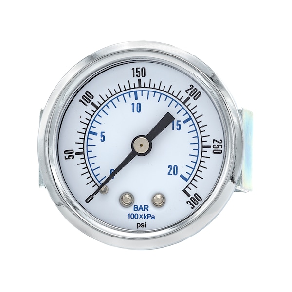 Air Gauge,2,0/300 Psi,1/8 CBM U-Clamp