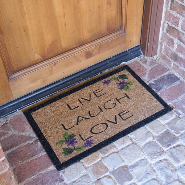 Live, Laugh, Love Novelty Contemporary Doormat, 18 X 30-Inch