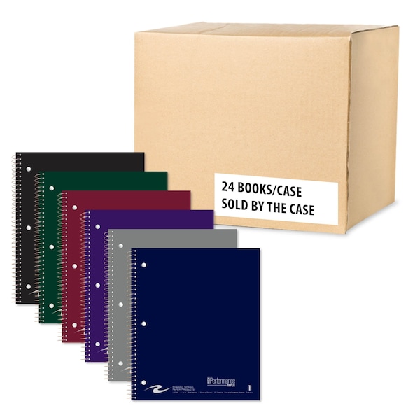 Case Of Signature Collection Notebooks, Law Ruled, 1 Subject, 11x9, 80 Sht, Asstd Cover Colors