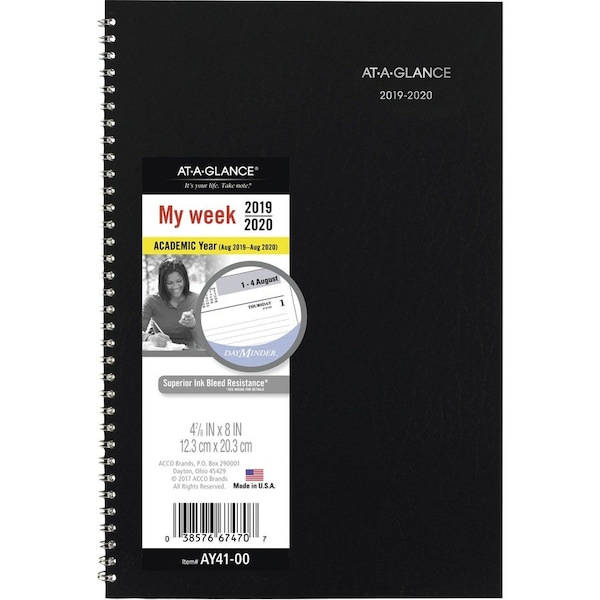 DayMinder Monthly Planner, Academic Year, Ruled Blocks, 12 X 8, 14-Month (July To Aug): 2024 To 2025