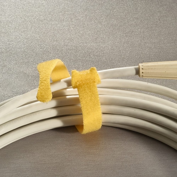 Hook Loop Cable Tie,1/2x12,Yellow