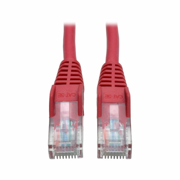 Cat5e Cable,Snagless,Molded,M/M,Red,14ft