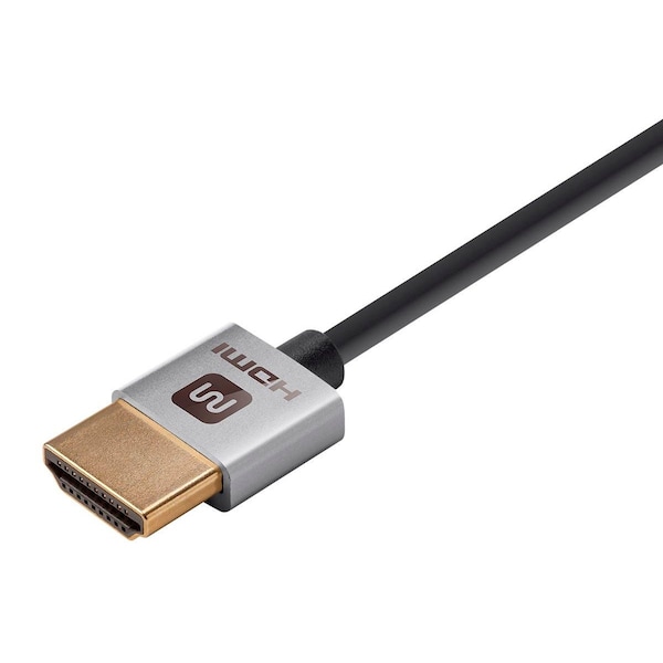 Slim HDMI Cable,6In,Silver
